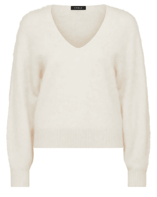 Cable Melbourne Brushed Cashwool V Jumper