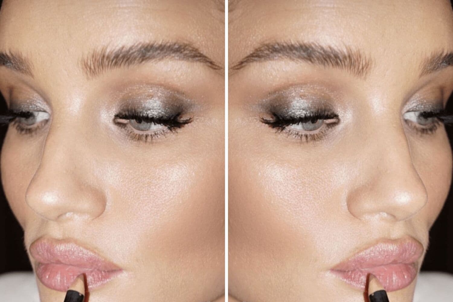Woman with elegant glittery eyeshadow look using Revlon PhotoReady Eye Art pen