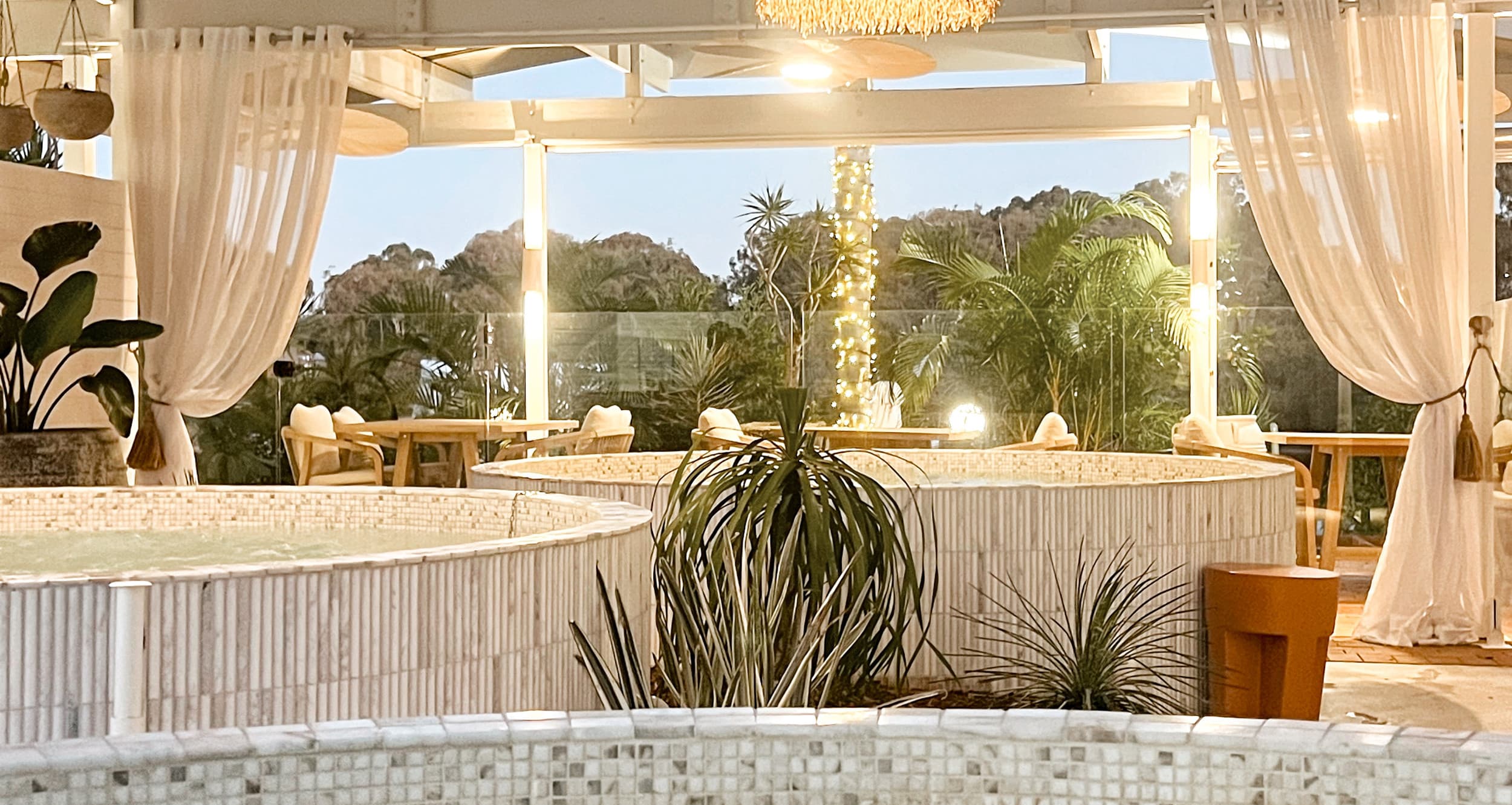 Tank Bathhouse & Champagne Bar, Mooloolaba, waterfront hot tubs and champagne bar