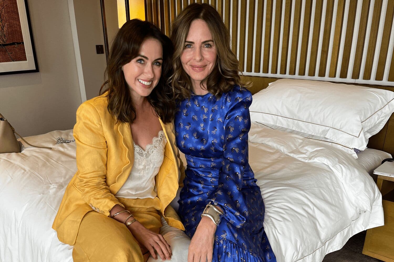 Trinny Woodall demonstrating skincare routine in luxury bathroom at The Park Hyatt Sydney