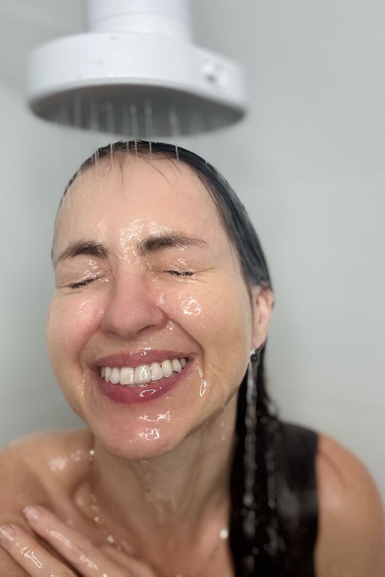 water falling from shower