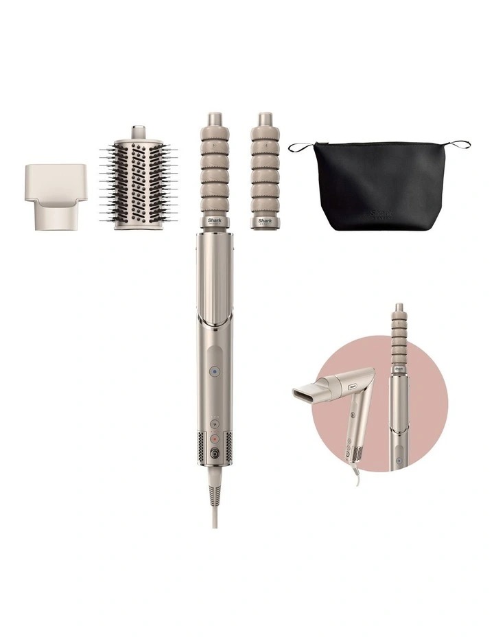 Shark FlexStyle Air Styling and Drying System with hot air brush and curling attachments.