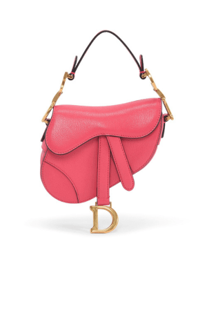 Dior Fuchsia Goatskin Micro Saddle Bag in fuchsia pink crossbody style