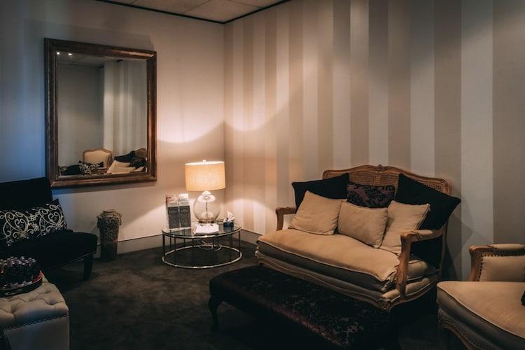 Interior of Five Star Day Spa showing French-inspired decor and warm lighting