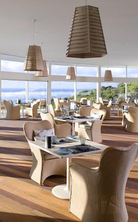 Glass-lined walls create the perfect ambiance