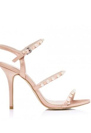 Audrey Strappy Pearl Trim Heels