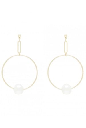 Georgina Geo Pearl Hoop Earrings