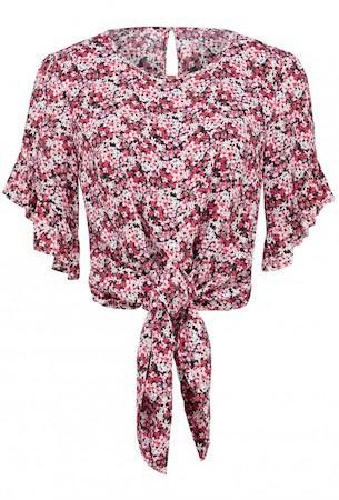 Karina Petite Tie Front Crop Top