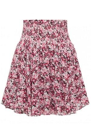 Maya Petite Shirred Waist Tiered Mini Skirt