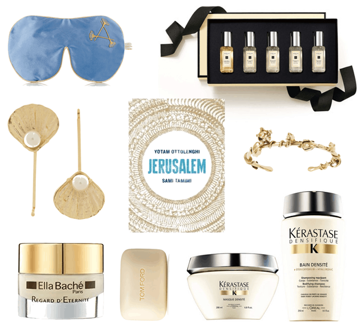  Aromatherapy Associates Relax Eye Mask ,  Jo Malone Cologne Collection ,  Rosantica Profondo Gold Tone Pearl Hair Slides ,  Jerusalem by Yotam Ottolenghi and Sammi Tamimi ,  Aurelie Bidermann Majorelle Gardens Bracelet ,  Ella Bache Regard d’Eternite Eye Cream ,  Tom Ford Soap ,  Kerastase Densifique Bain and Masque Densité plus Mother’s Day Gift Pack 